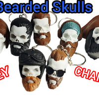 Fleximech Bearded Skulls Collection Of Various Human Skeleton Skull 3D Printed Keychains