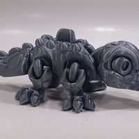 Flexi-Mech Hungry Walking Crocodile Mechanical Articulated Shiny Silver 3D Printed Fidget Toy