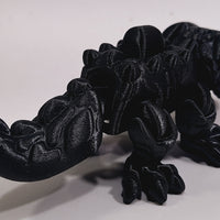Flexi-Mech Hungry Walking Crocodile  Mechanical Articulated 3d Printed Fidget  Toy Onyx Black