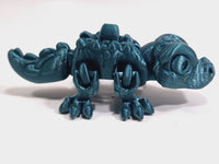 Flexi-Mech Hungry Walking Crocodile  Mechanical Articulated Emerald Green 3D Printed Toy
