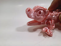 Flexi-Mech Hungry Walking Crocodile  Mechanical Articulated Cotton Candy Pink 3D Printed Fidget Toy
