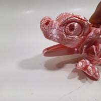 Flexi-Mech Hungry Walking Crocodile  Mechanical Articulated Cotton Candy Pink 3D Printed Fidget Toy