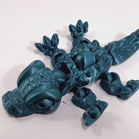 Flexi-Mech Hungry Walking Crocodile  Mechanical Articulated Emerald Green 3D Printed Toy