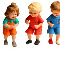 Fleximech Children Playing Set Of 3 Kids 1/24 Scale 3d Unpainted Printed Figures