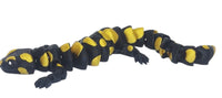 Fleximech Black & Gold Salamander Articulated 3d Printed 7" Lizard Fidget Toy
