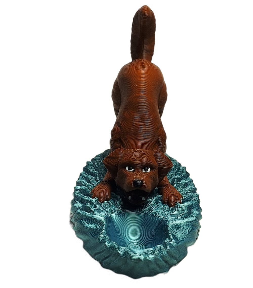 FlexiMech Golden Retriever Dog Guardian D&D Dungeons & Dragons 3d Printed Dice Holder