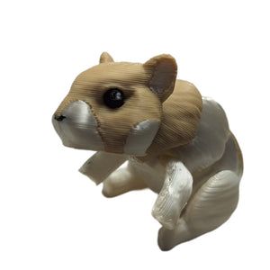 Flexibabies Cute Mini Baby Hamster Articulated 3d Printed 3.5" pet Fidget Toy