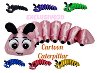 Exclusive3d Caterpillar  Cartoon Cute Articulated 6.5" Long 3d Printed Bug Fidget Toy
