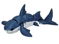 FlexiMech Great White Shark Baby 3D Printed 2.5" Articulated Realistic Ocean Predator Fidget Toy
