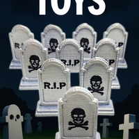 FlexiMech Mini Tombstones 1" Detailed 3d Ptrinted Graveyard Headstone  Set Of 10