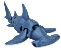 FlexiMech Hammerhead Baby Shark Gray 3D Printed 2.5" Articulated Realistic Ocean Predator Fidget Toy
