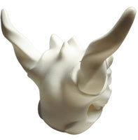 FlexiMech Dragon Skull Tealight Lamp 4.75"Tall Sculpture Bone White Tealight Cover
