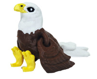FlexiMech American Bald Eagle 1.85" Tall Bird Fully Articulated 3d Printed Mini Bird Fidget Toy
