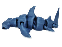 FlexiMech Hammerhead Baby Shark Gray 3D Printed 2.5" Articulated Realistic Ocean Predator Fidget Toy
