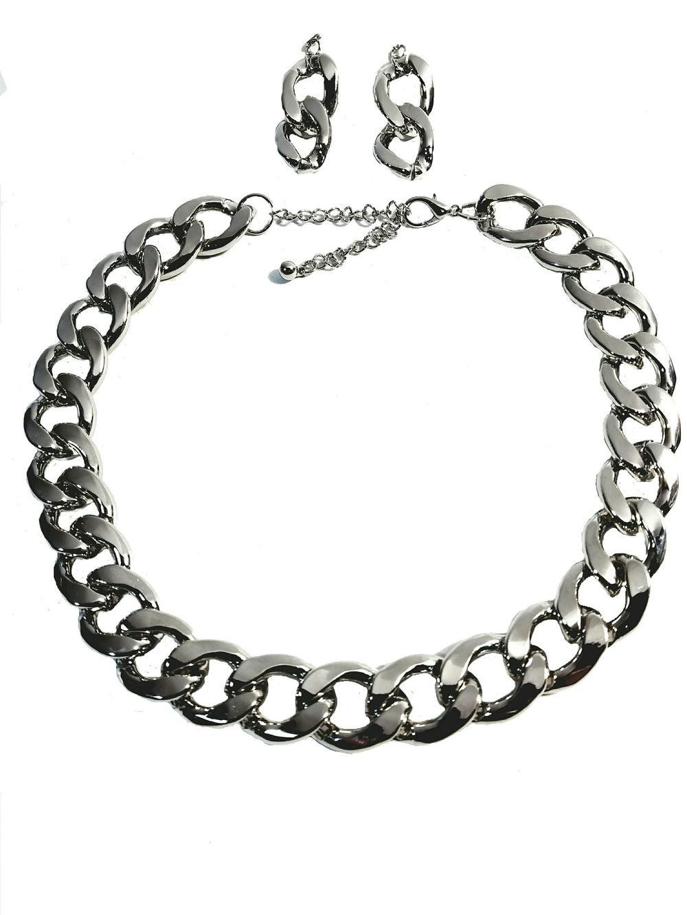 Silver Plated Chunky Solid Twist Style Fashion Chain Chunky Thick Link 20