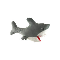 National Prize Great White Shark Open Mouth Jagged Teeth 10" Plush With Moveable Tail