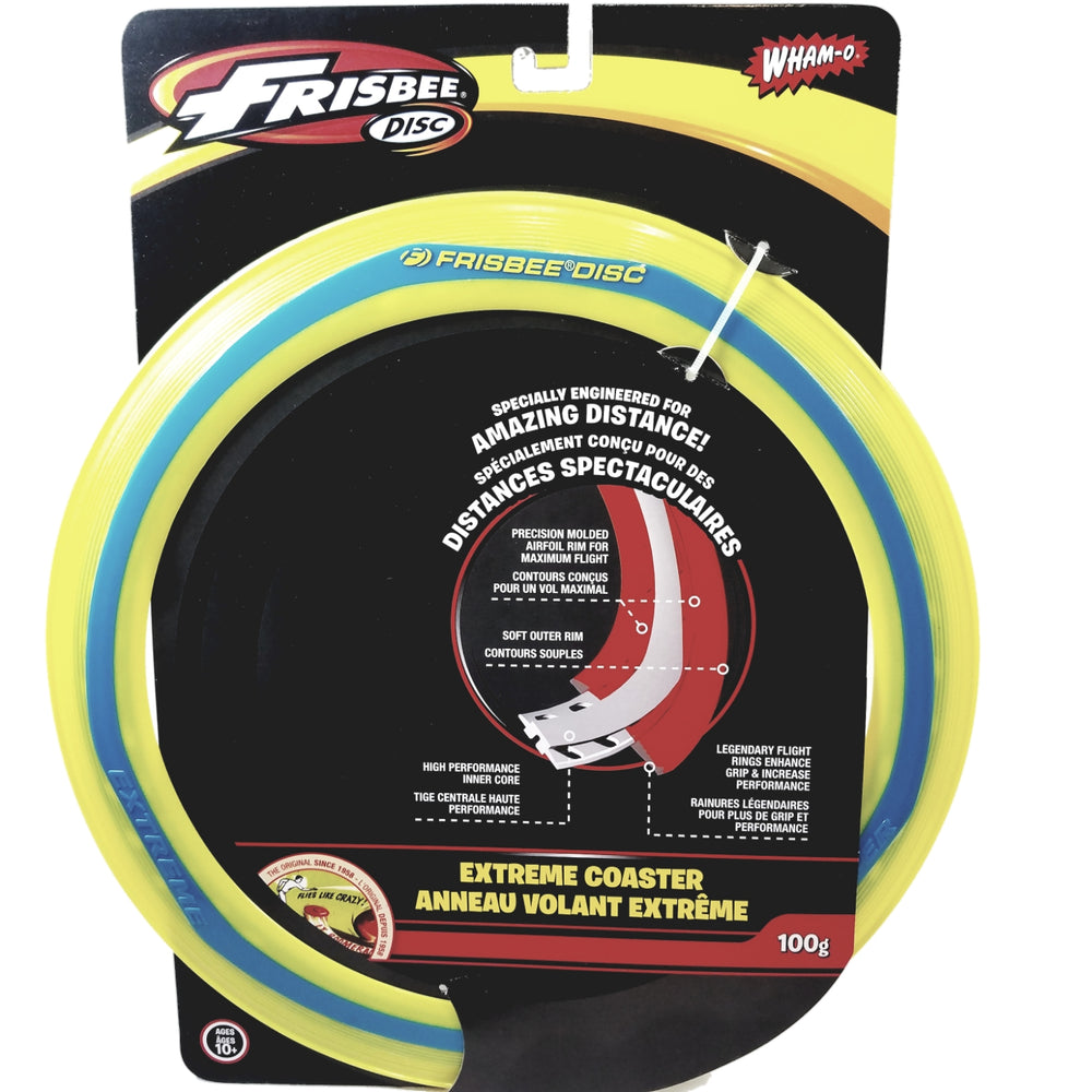Wham-O Extreme Coaster Ring Flyer Yellow Frisbee Round Flying Disc Toy