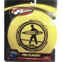 Wham-O Yellow Pro Classic Frisbee Surfs Up Graphics 130g 10" Durable Round Frisbee Flying Disc Toy
