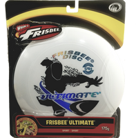 Wham-O White Ultimate Frisbee Throw Graphics 175g 10.75" Durable Round Frisbee Flying Disc Toy