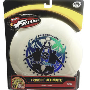 Wham-O White Ultimate Frisbee Catch Graphics 175g 10.75" Durable Round Frisbee Flying Disc Toy