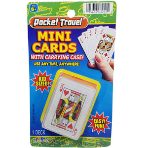 Pocket Travel Mini Deck of Playing Card Game 1 or Multi Player Game Including 52 Cards & Plastic Case