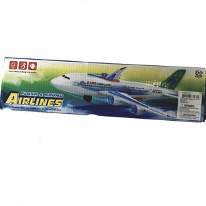 YH Toys Lights & Sounds 8" A380 Commercial Airplane B/O with Bump & Go Action