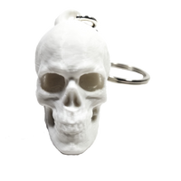 Flexi Keychainz Skeleton Detailed 3d Skull Silver Tone KeyChain Choose Color
