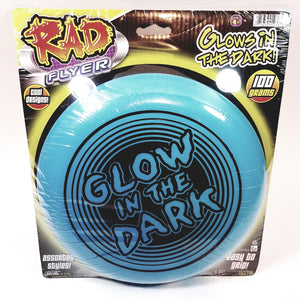 Rad Flyer Glow In The Dark Blue Frisbee With Words Flying Disc Toy