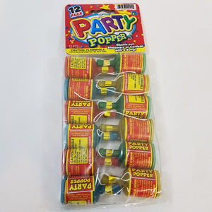 Party Popper 12 Pack Bottle Pull String Confetti Shooting Party Favor