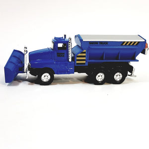 SF Toys Blue Front End Snow Plow Rear Salt Spreader 5.75" Diecast Truck