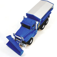 SF Toys Blue Front End Snow Plow Rear Salt Spreader 5.75" Diecast Truck
