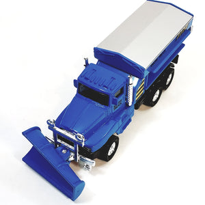 SF Toys Blue Front End Snow Plow Rear Salt Spreader 5.75" Diecast Truck