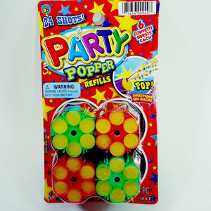 Party Popper Confetti Shooting Toy Refill For Gun/Pistol 4 Refill (24 Shots)