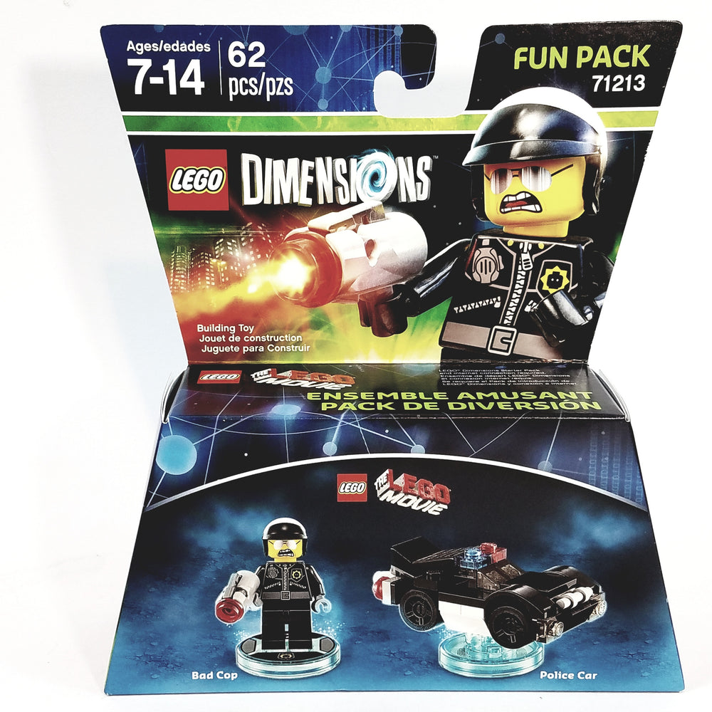 Lego Movie Dimensions BAD COP & Police Car 3 in 1 Build Kit Over 60 Pieces Fun Pack
