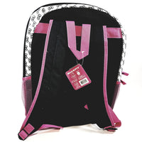 New Hello Kitty Pink Black & Pink Bow Ties Large 16" School Bag/Knapsack/Backpack
