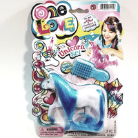 One Love White With Purple Hair Unicorrn Doll Set With Brush
