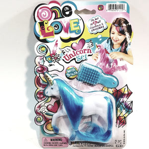 One Love White With Purple Hair Unicorrn Doll Set With Brush