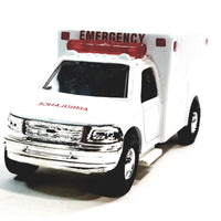 Showcast Rescue FDNY Blank White Ford E-350 Medical Services Paramedic Ambulance No Decals