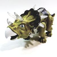 Prehistoric Dinosaurs Triceratops Battery Operated Walking Roaring 15" Length Lights & Sound Plastic Figure