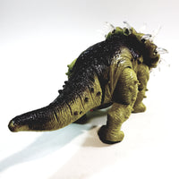 Prehistoric Dinosaurs Triceratops Battery Operated Walking Roaring 15" Length Lights & Sound Plastic Figure