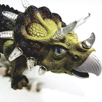 Prehistoric Dinosaurs Triceratops Battery Operated Walking Roaring 15" Length Lights & Sound Plastic Figure