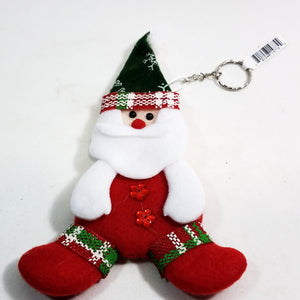 Santa Claus Red Green & White Festive 7.5" Tall Felt Christmas Keychain/Ornament