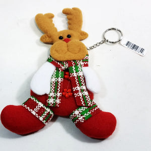 Reindeer Red Green & White Festive 7" Tall Felt Christmas Keychain/Ornament
