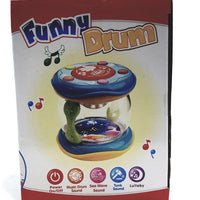 My First Funny Drum 6 Buttons With 5 Musical Style Sounds & Lights Plastic Toddler/Baby Toy