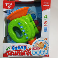 My First Funny Trumpet 5 Buttons With 4 Musical Style Sounds & Lights Plastic Toddler/Baby Toy