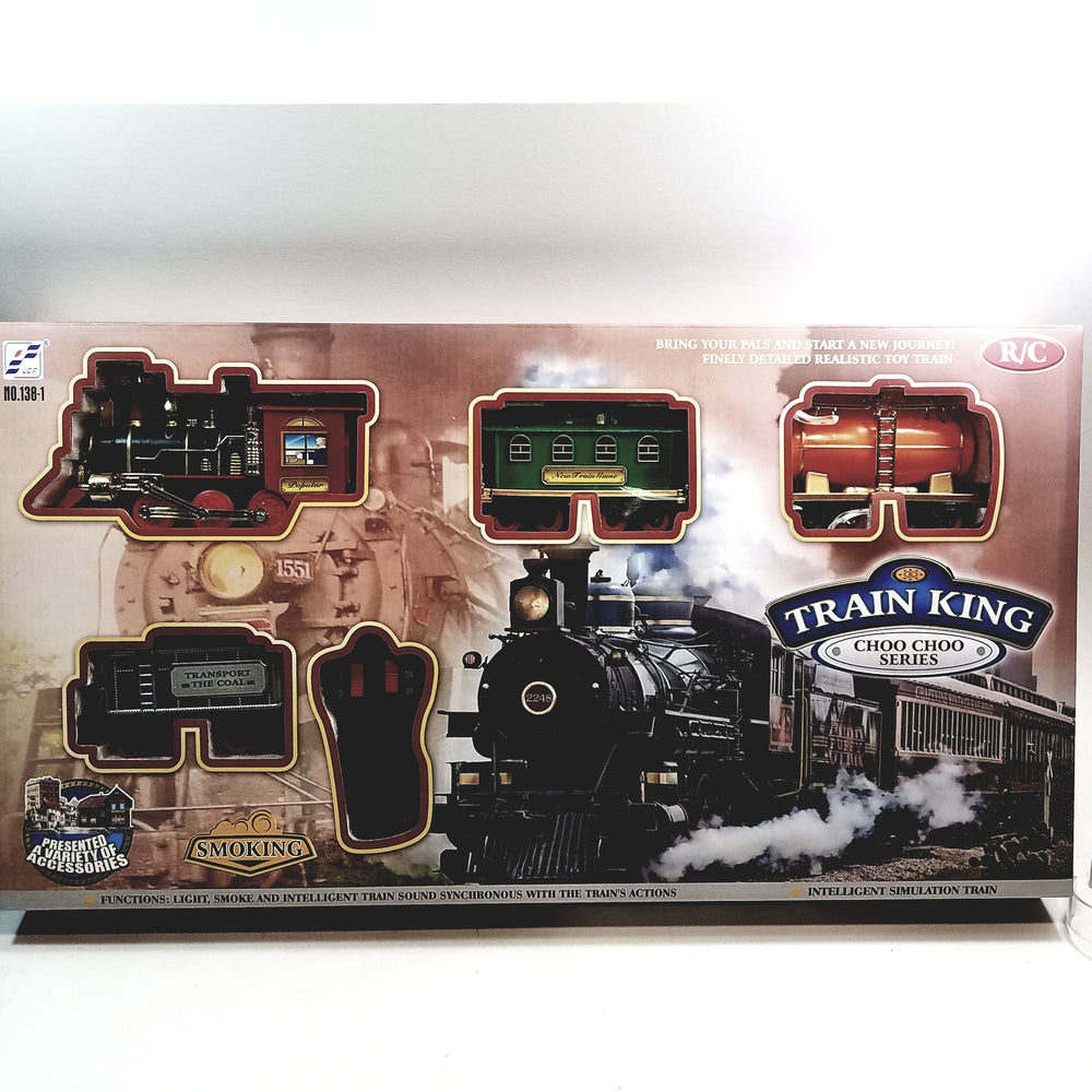 Train King CHOO CHOO Series (1) Locomotive (3) Car Light-Sound & Real Smoke R/C 30