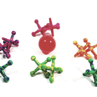 Kool N Fun Jumbo Jax 10 Neon Tye Dye Jacks With 1 Hi-Bounce Ball In/Outdoor Toy