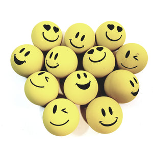 SKY BOUNCE Yellow Emoji Emoticon Handball/Racquetball Set Of 12 (1 Dozen) Racket Ball