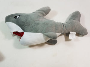 National Prize Great White Shark Open Mouth Jagged Teeth 10" Plush With Moveable Tail