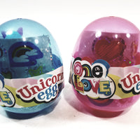 One Love Unicorn Egg Doll Set Of 2 Blue & Pink With Stickers